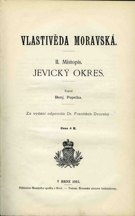 Vlastivěda moravská. II. Místopis. Jevický okres.