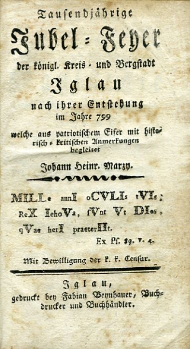 Tausendjährige Jubel=Feyer der königl. Kreis Entstehung im Jahre 799 welche aus patriotischem Eifer mit historisch=kritischen Anmerkungen begleitet.