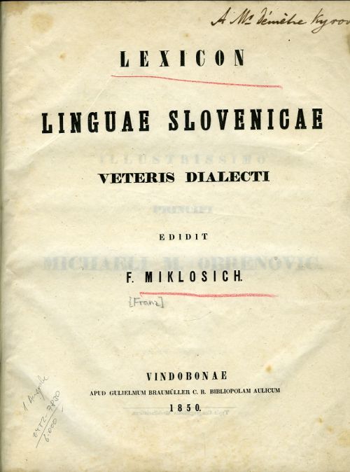 Lexicon linguae slovenicae veteris dialecti edidit ...
