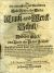 Der Neu=aufgerichteten und Vergrösserten In Sechs Bücher oder Theilen verfassen curieusen Kunst - und Werck-Schul, sehr verlangter nunmehr erfolgter Anderer Theil, darinnen jedes Theils ode Buches Innhalt, auf folgendem Blat zu ersehen: Ein Werck so vielen Kunst= begierigen und curieusen Liebhabern sehr dienlich und nutzlich, dergleichen auch noch nie also beysamm heraus kommen, mit überaus grosser Müh und Fleiss, und vielen angewanden Unkosten von vielen Jahren her meistens an grossen and hohen Orten zusammen getragen, und selbsten viel daran experimentirt und experimentiren helffen, nun aber aus Christlicher Liebe und Zuredung grosser Liebhaber treuhertzig und ohne einigen Vorbehalt mitgetheilet und an Tage gegeben Von J. K. Chymiae ac aliarum Artium Cultore. - Künckel von Loewenstern, Johann