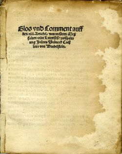 Glos vnd Comment auff den XIII. Artickel von rechtem Messhalten widr Luterische zwispaltung Joan/n/es Dobneck Cochleus von Wendelstein.