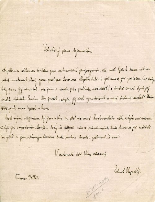 Dopis neznámému tajemníkovi.