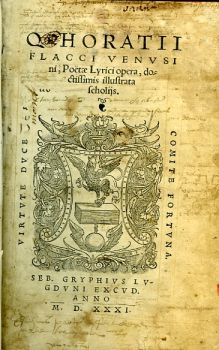 Q. HORATII FLACCI VENUSIni, Ooëtae Lyrici opera, doctissimis illustrata scholijs.