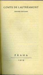 Comte de Lautréamont (Isidore Ducasse).  - Lautréamont, comte de