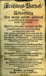 Frühlings- [+ Sommer-, Herbst-, Winter-] Parnaß/ oder Abhandlung Von vierzig galant-gelehrten Curiositäten/ meist nach jetziger Zeit neuesten Begebenheiten. ... - 