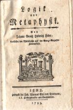 Logik und Metaphysik - Feder Johann Georg Heinrich