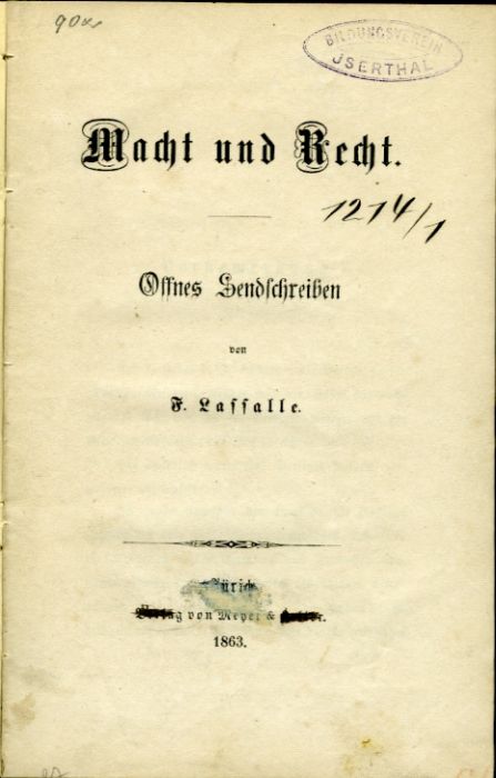 Macht und Recht. Offnes Sendschreiben ...