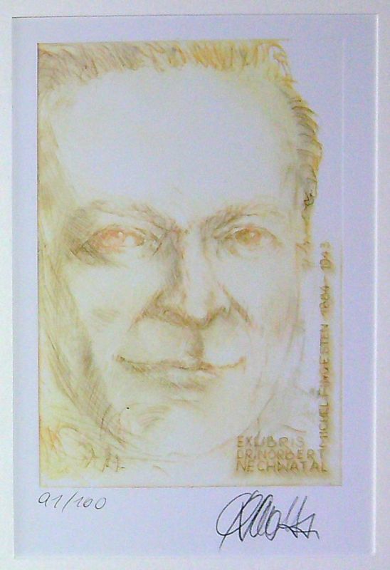 Ex libris Dr. Norbert Nechwatal [Portrét Michela Fingestena]
