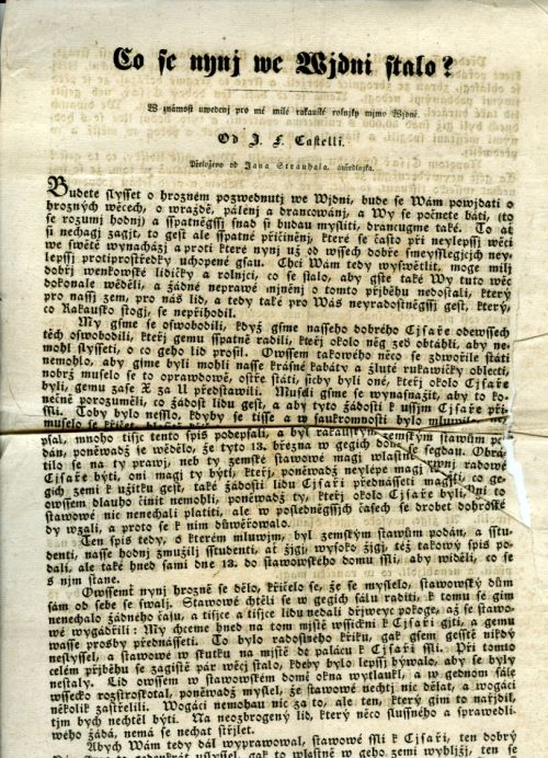 Co se nynj we Wjdni stalo? W známost uwedenj pro mé milé rakauské rolnjky mjmo Wjdně.