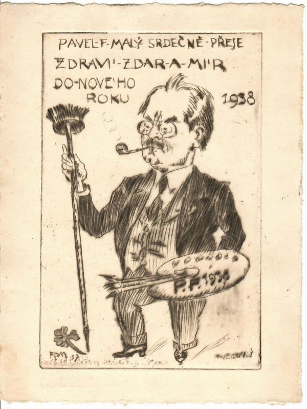 Pavel F. Malý přeje zdraví, zdar a mír do nového roku 1938
