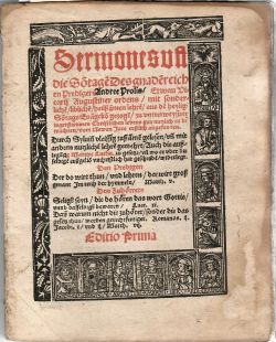 Sermones vff die So(n)tage(n) Des gnaden(n)reichen Predigers Andree Prolis, Etwan Vicarij Augustiner ordens, mit sonderliche(n), libliche(n), heilssam(