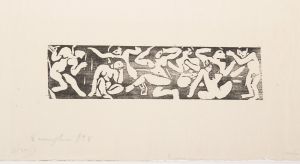 Frise, huit nus dansant et accroupis [Vlys, osm aktů tančících v podřepu] - Derain, André