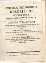 Historico-philosophica descriptio picturae novae bibliothecae fornici inductae in Canonia Strahoviensi Canon - Maulbertsch Anton Franz