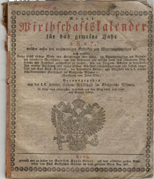 Neuer Wirthschaftskalender für das gemeine Jahr 1827, ...