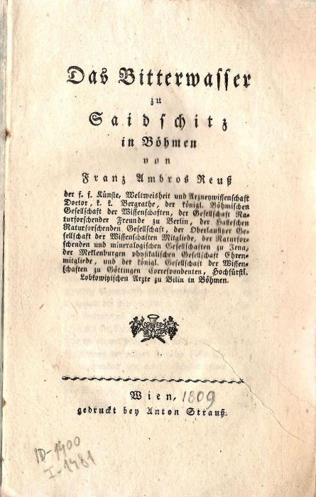 Das Bitterwasser zu Saidschitz in Böhmen ...