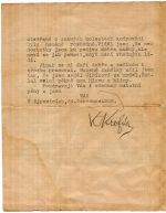 Strojopisný dopis nejmenovanému řediteli podepsaný tužkou. - Krofta, Kamil