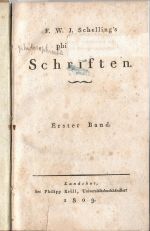 F. W. J. Lessing´s philosophische Schriften. Erster Band (alles Erschienene). - Lessing, F.[riedrich] W.[ilhelm] J[oseph].