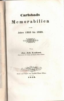 Carlsbads Memorabilien vom Jahre 1325 bis 1839.