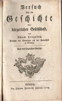 Versuch über die Geschichte bürgerlichen Gesselschaft.
