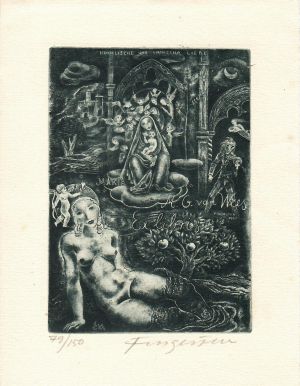 Himmlische und irdische Liebe. Ex libris M. G. van Wees. - Fingesten, Michel