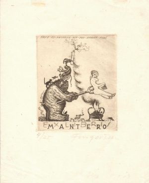 Ex libris Mantero (Dolce et Decorum est pro Amorem Mori) - Fingesten, Michel