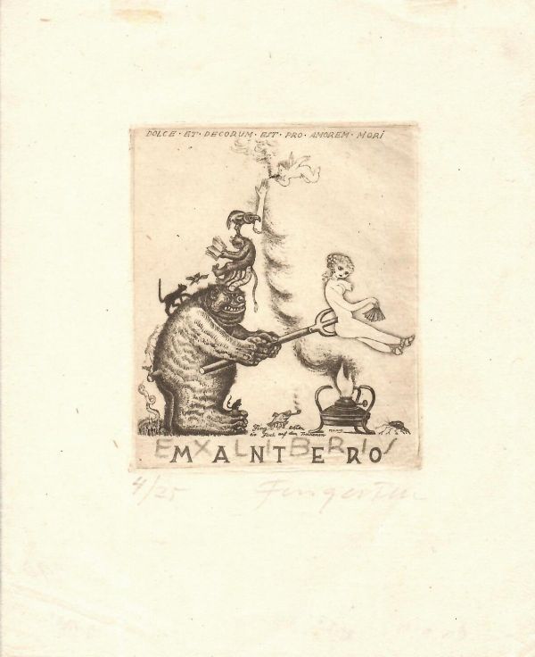 Ex libris Mantero (Dolce et Decorum est pro Amorem Mori)