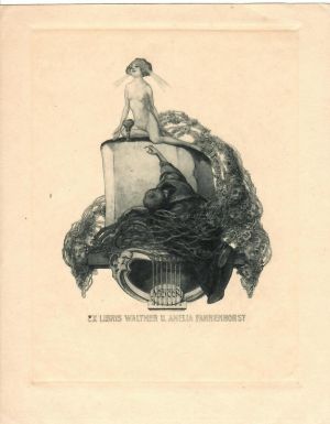 Ex libris Walther U. Anelia Fahrenhorst - Bayros, Franz von