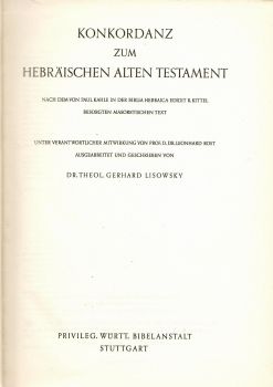Konkordanz zum habräischen Alten Testament.