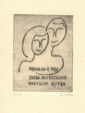 Praha 24.8.1966 Zdena Navrátilová a Radoslav Kutra - Kutra, Radoslav