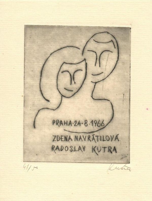Praha 24.8.1966 Zdena Navrátilová a Radoslav Kutra