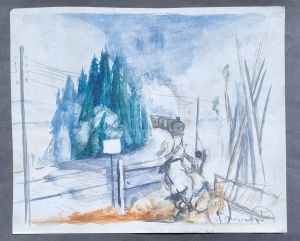 Koně na železničním přejezdu - Nowak, Willi (Vilém)