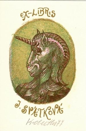Ex libris J. Svátková - Oberthor, Karel