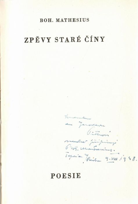 Zpěvy staré Číny. Parafráze staré čínské  poesie. 