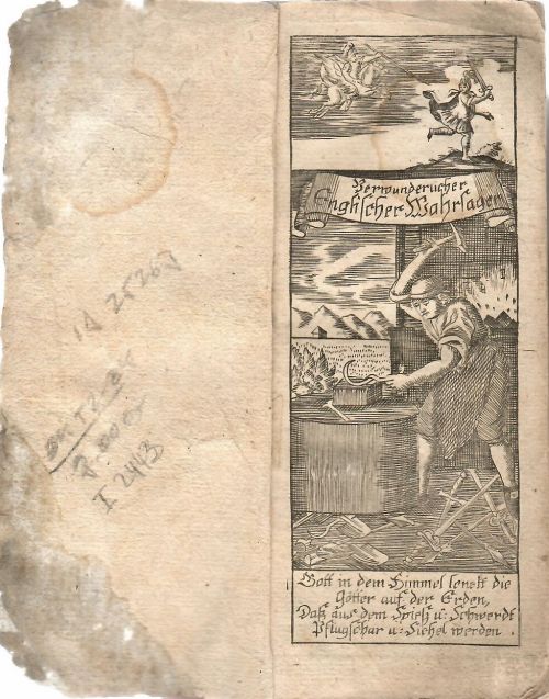 William Haanemans verwundliches Englischer Wahrsager, oder ausführliches PROGNOSTICON des Heil=Jahres 1794. Enthält: die allerneueste Genealogie jetzledender allerhöchsten Standespersonen, vermehrt und genau verbessert der Welt vor Augen gelegt und zwar das 101mal. 