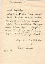 dopis psaný perem V. H. Brunnerovi. - Šrámek, Fráňa