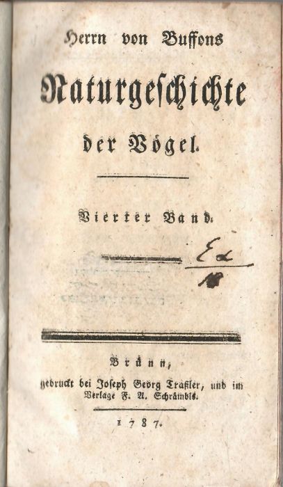 Naturgeschichte der Vögel. IV. Theil.