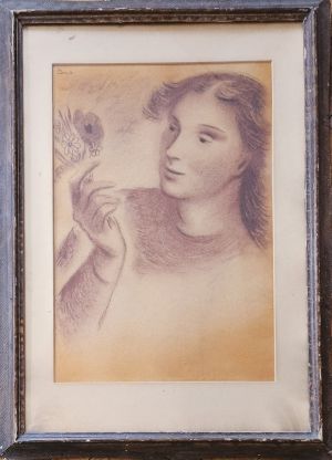 Portrét dívky s květinou - Tůma, Zdeněk