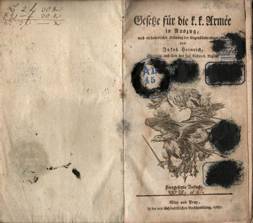 Gesetze für die k. k. Armée in Auszug, nach alphabetischer Ordnung der Gegenstände eingerichtet.