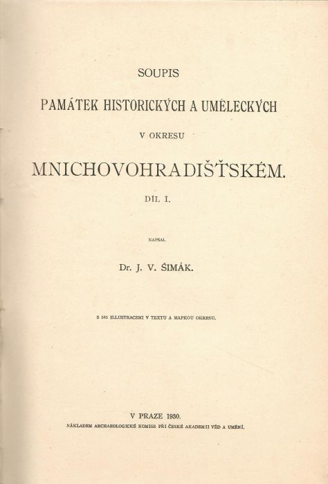 Soupis památek historických a uměleckých v okresu mnichovohradišťském, díl I.