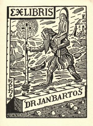 Ex libris Dr. Jan Bartoš - Konůpek, Jan