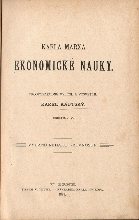 Karla Marxa Ekonomické nauky. 