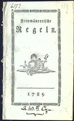 Freymäurerische Regeln. - 
