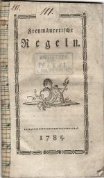 Freymäurerische Regeln. - 