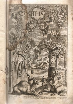 SOCIETAS JESU USQUE AD SANGUINIS ET VITAE PROFUSIONEM MILITANS, IN EUROPA, AFRICA, ASIA, ET AMERICA, CONTRA GENTILES, MAHOMETANOS, JUDAEOS, HAERETICOS, IMPIOS, PRO DEO, FIDE, ECCLESIA, PIETATE. SIVE VITA, ET MORS EORUM, QUI Ex Societate Jesu in causa Fidei, & Virtutis propugnatae, violenta morte toto Orbe sublati sunt.