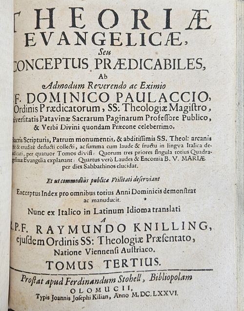 CONCEPTUUM PRAEDICABILIUM SUPRA SINGULI A TOTIUS QVADRAGESIMAE EVANGELIA. Celeberrimi quandam Divini verbi Praeconis Admondum Reverendi ac Exiij S. Theologia Magistri P. F. DOMINICI PAVLACII, S. Ordinis Praedicatorum Vniversitatis Patavinae Sacrarum Paginarum Professoris Publici.