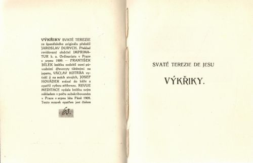 Výkřiky svaté Terezie.