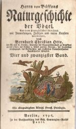Naturgeschichte der Vögel.  (24. Band) - Buffon, (Georges-Louis Lecrec de) Herrn von