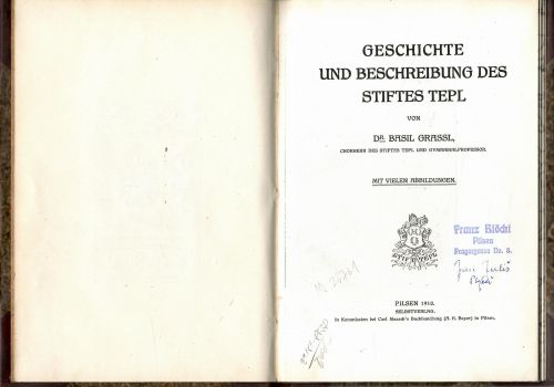 Geschichte und Beschreibung des Stiftes Tepl.