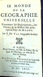 LE MONDE OV LA GEOGRAPHIE  VNIVERSELLE Contenant les Descriptions, les Cartes,& le Blason des principaux Pays du MONDE. - Duval P.(ierre)