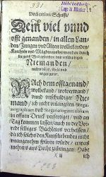 Steganologia & Steganographia aucta, Geheime/ Magische/ Natürliche Red vuund Schreibkunst; auff vielfältigs begeren guter Freunde/ auffs neue revidirt, an etlichen orten corrigirt, was verborgen geschrieben detegirt, mit schönen vnd wunderlichen Künster/ der Steganologiae vnnd Steganographiae zugethan/ augirt, vnd dann zum andermal in Truck verfertiget. - Sunde, Janus Hercules či Resene Gibronte Runeclus Hanedi(= Schwenter, Daniel)